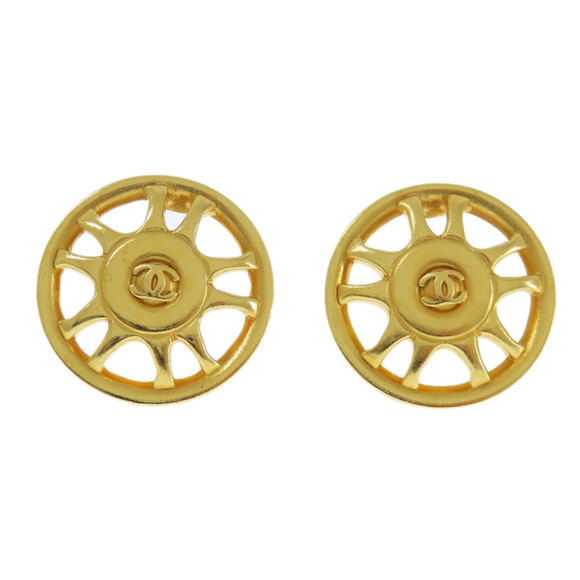 CHANEL Gold Coco Mark Earrings - Picture 1 of 9